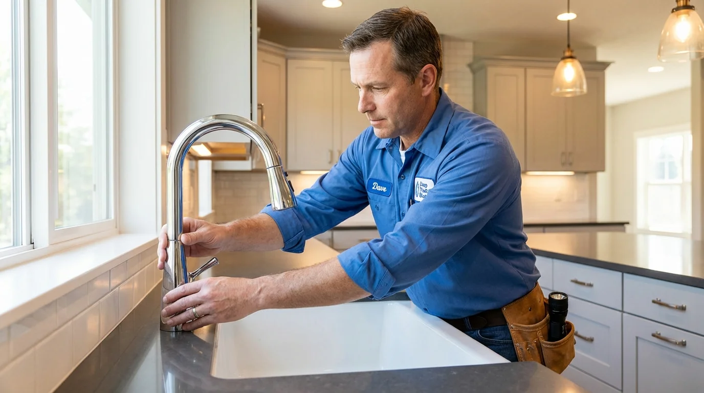 Kitchen faucet installation by Johns Plumbing LLC in Fall City