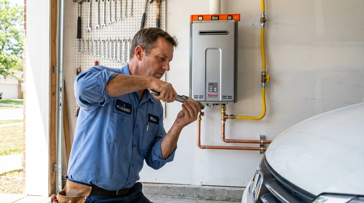 Tankless water heater installation by a Johns Plumbing LLC plumber in Fall City